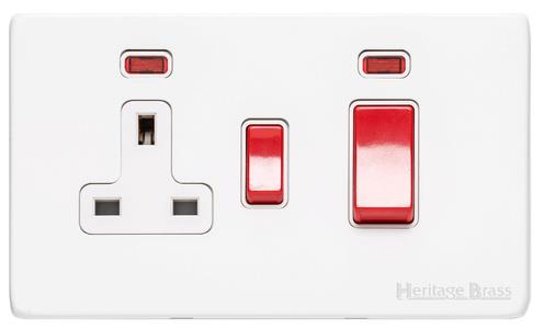 Vintage Range Gloss White, XGL - 45A Cooker Unit + 13A Socket