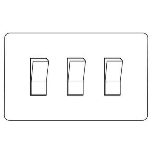 Heritage Brass Stylist Bronze Low Profile Plate - Square Edge - 3 Gang 2-Way Rocker Switch Twin Plate -Type RL9 by Heritage Brass By M-Marcus