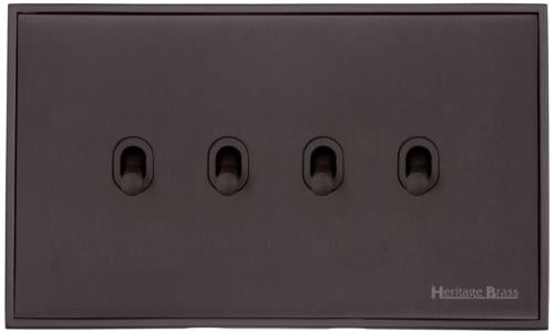 Executive Range Matt Bronze, EX9 - 4 Gang Stockholm Toggle