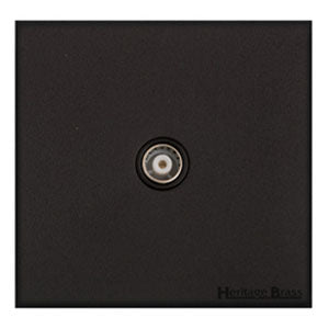 Windsor Range Jet Black (Project Finish) 1 Gang Non-Isolated TV Coaxial Socket