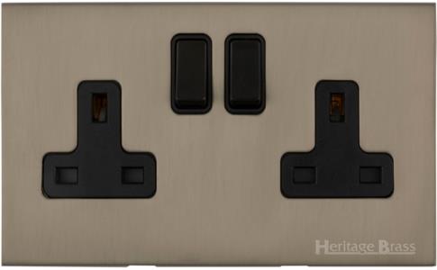 Windsor Range Aged Pewter, WAP - Double Socket (13 Amp)
