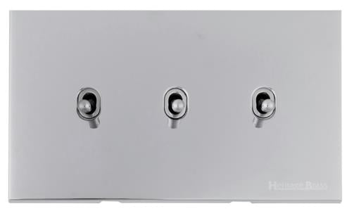 Winchester Range Polished Chrome, W02 - 3 Gang Stockholm Toggle