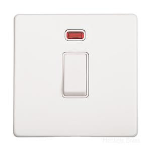 Vintage Range Gloss White, XGL - 20A Double Pole Switch with Neon