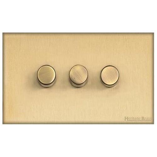 Windsor Range Matt Brass Switches & Sockets, WN40 - 3G Multi Location Primary Dimmer by Heritage Brass By M-Marcus