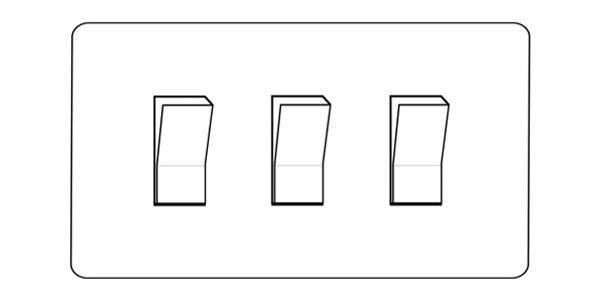 Primed White Flat Square Plate QPW-3 Gang Switch (20 Amp) by Heritage Brass By M-Marcus