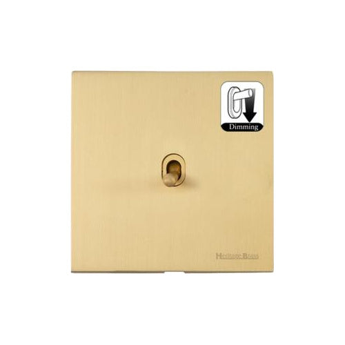 Winchester Range Satin Brass Switches & Sockets, W44 - 1 Gang Dimming Stockholm Toggle by Heritage Brass By M-Marcus