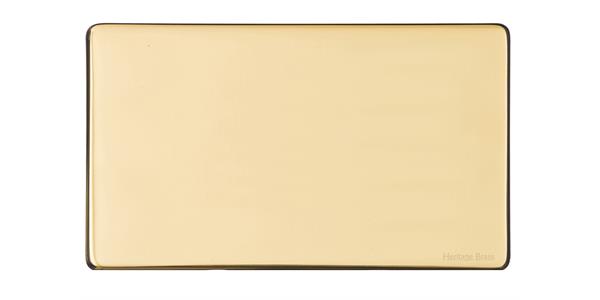 Vintage Range Unlacquered Polished Brass, XUL - Double Blank Plate