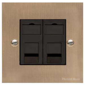 Richmond Elite Range Antique Brass, LP91 - 2 Gang CAT6