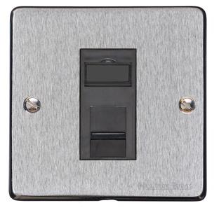 Elite Flat Plate Range Satin Chrome, T03 - 1 Gang CAT6