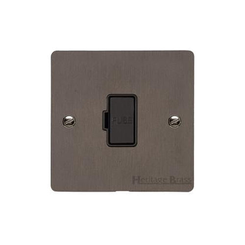 Heritage Brass Stylist Bronze Flat Plate - Round Edge - Unswitched Spur (13 Amp) - Type L9 by Heritage Brass By M-Marcus
