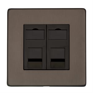 Studio Range Matt Bronze, Y09 - 2 Gang CAT6
