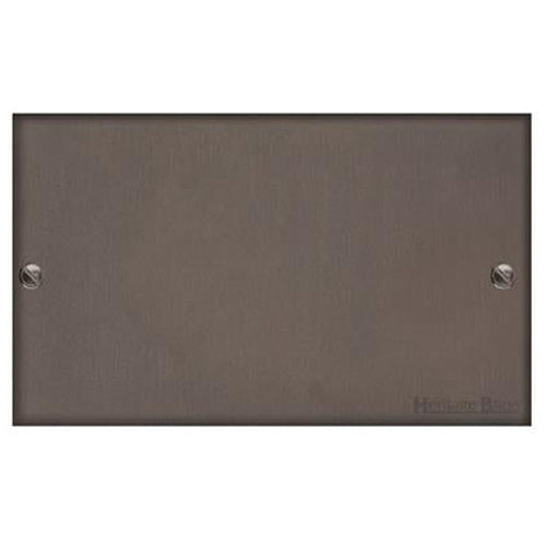 Heritage Brass Stylist Bronze Low Profile Plate - Square Edge - Double Blank Plate -Type RL9 by Heritage Brass By M-Marcus