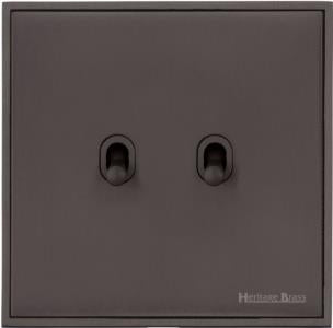 Executive Range Matt Bronze, EX9 - 2 Gang Stockholm Toggle