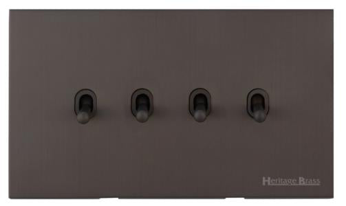 Winchester Range Matt Bronze, W09 - 4 Gang Stockholm Toggle