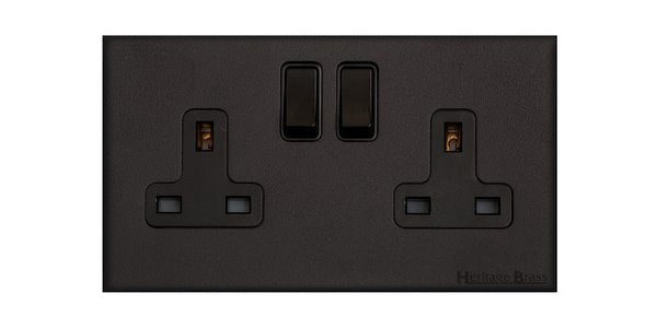 Windsor Range Jet Black (Project Finish) Double Socket (13 Amp)