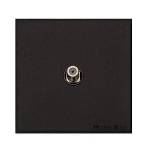 Windsor Range Jet Black (Project Finish) 1 Gang Satellite Socket