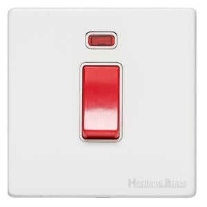 Vintage Range Matt White, XWH - 45A DP Cooker Switch with Neon (single plate)
