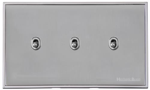 Executive Range Polished Chrome, EX22 - 3 Gang Stockholm Toggle