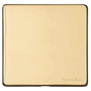 Vintage Range Unlacquered Polished Brass, XUL - Single Blank Plate