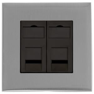 Winchester Range Satin Chrome Silk, W35 - 2 Gang CAT6