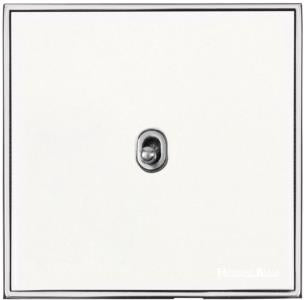 Executive Range Matt White with Polished Chrome, EX20 - 1 Gang Intermediate Stockholm Toggle