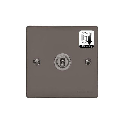 Elite Flat Plate Range Polished Black Nickel Switches & Sockets, T06 - 1 Gang Dimming Toggle Switch by Heritage Brass By M-Marcus
