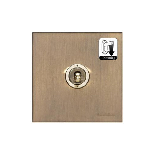 Windsor Range Matt Antique Brass Switches & Sockets, WN92 - 1 Gang Dimming Toggle Switch by Heritage Brass By M-Marcus