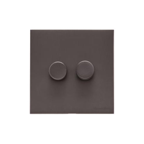 Windsor Range Matt Bronze Switches & Sockets, WN9 - 2 Gang TED Dimmer (Compatible with LED Lamps) by Heritage Brass By M-Marcus