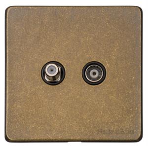 Vintage Range Rustic Brass, XRB - TV/Satellite Socket