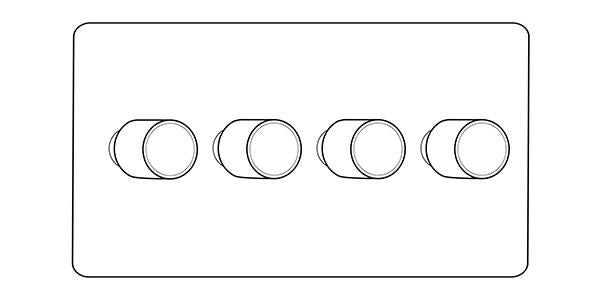 Mode Range Matt White 4 Gang TED Dimmer (Compatible with LED Lamps)