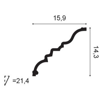 C327 Cornice Moulding L200xH15.9xW14.3 (cm) ~ €/ Per Mtr