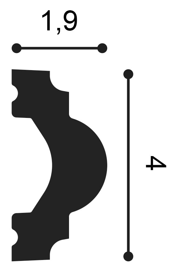 Px131 Panel Mouldings Size: 1.9x4.0. (cm)
