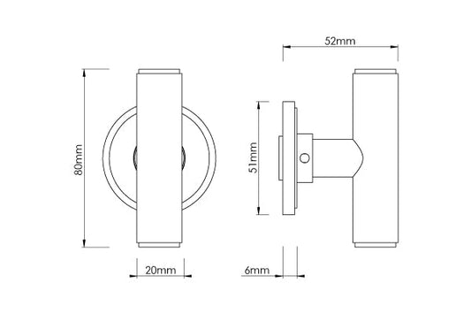 Croft - Avenue T-Bar Mortice Knob on Covered Rose 157 by Croft Ironmongery