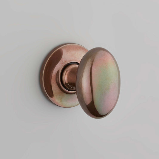 Croft - Oval Mortice Knobs on Plain Covered Rose 1754COV57A by Croft Ironmongery
