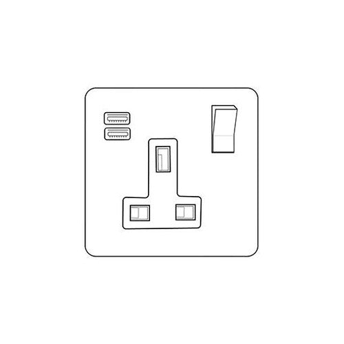 Bauhaus Range Matt Bronze Switches & Sockets, BH9 - 1G 13A Socket with USB-A+C by Heritage Brass By M-Marcus