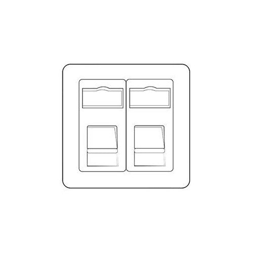 Elite Flat Plate Range Polished Chrome Switches & Sockets, T02 - 2 Gang CAT6 by Heritage Brass By M-Marcus
