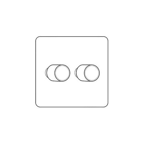 Studio Range Polished Nickel Switches & Sockets, Y08 - 2 Gang Dimmer 250 watts (Compatible with halogen/ incandescent bulbs) by Heritage Brass By M-Marcus