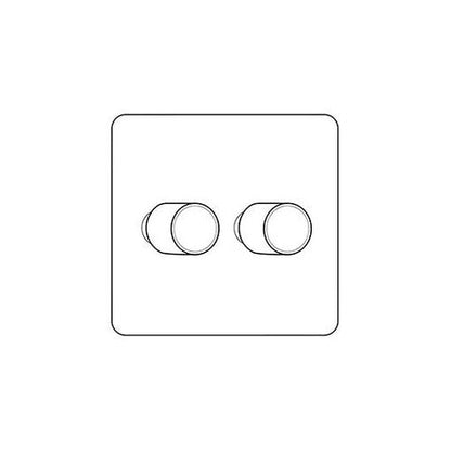 Windsor Range Aged Pewter Switches & Sockets, WAP - 2 Gang TED Dimmer (Compatible with LED Lamps) by Heritage Brass By M-Marcus