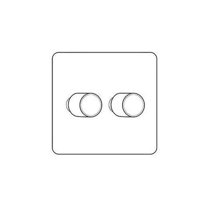 Mode Range Matt Black 2 Gang TED Dimmer (Compatible with LED Lamps)