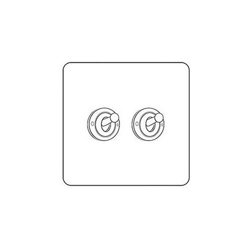 Mode Range Matt Black 2 Gang 2-Way Classic Toggle Switch