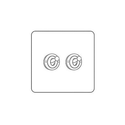 Hoxton Paintable Range Primed White (Paintable) 2 Gang 2-Way Classic Toggle Switch