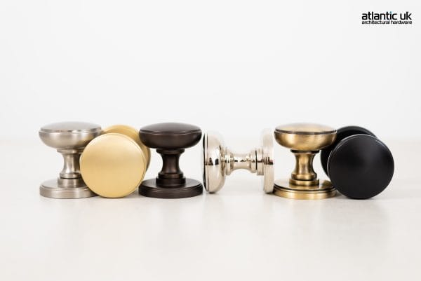 Millhouse Brass Edison Solid Brass Domed Mortice Door Knob on Concealed Fix Rose - additional image