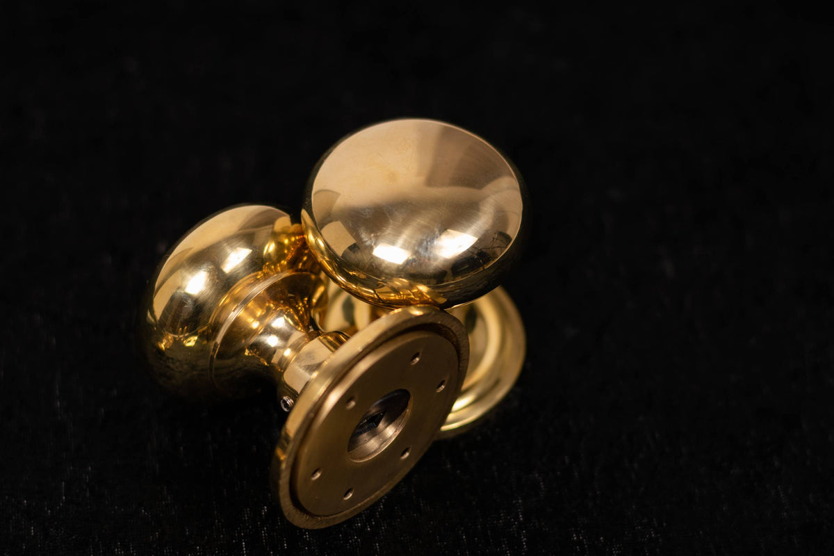 Old English Harrogate Solid Brass Mushroom Mortice Knob on Concealed Fix Rose - additional image