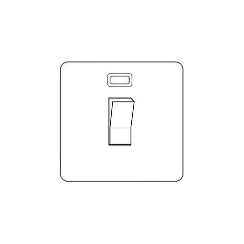 Elite Stepped Plate Range Polished Chrome Switches & Sockets, S02 - 20A Double Pole Switch with Neon by Heritage Brass By M-Marcus