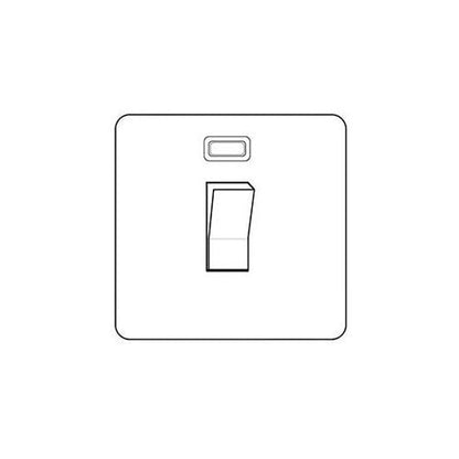 Seville Range Gloss White (Project Finish) 20A Double Pole Switch with Neon