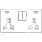 Hoxton Paintable Range Primed White (Paintable) 2G 13A Socket with USB-A+C