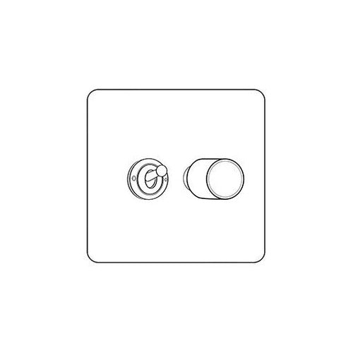 Studio Range Polished Bronze Switches & Sockets, Y07 - 2G Mixed Toggle Dimmer Switch 1xToggle 1xTED by Heritage Brass By M-Marcus