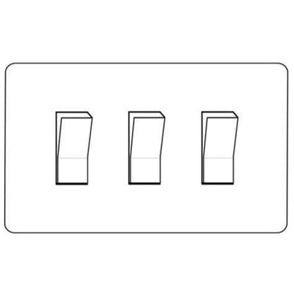 Mode Range Matt White 3 Gang 2-Way Rocker Switch Twin Plate by Heritage Brass By M-Marcus