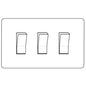 Gainsborough Range Satin Brass Switches & Sockets, GF14 - 3 Gang Rocker Switch Twin Plate by Heritage Brass By M-Marcus