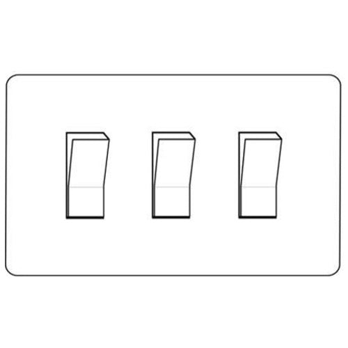 Hoxton Paintable Range Primed White (Paintable) 3 Gang 2-Way Rocker Switch Twin Plate by Heritage Brass By M-Marcus